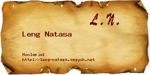 Leng Natasa névjegykártya